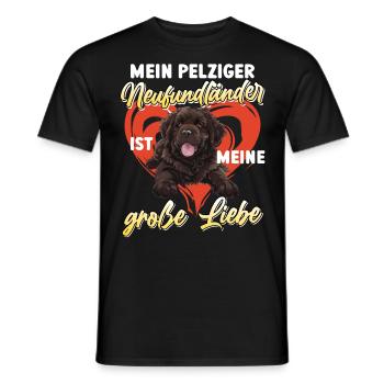 Neufundländer MEIN PELZIGER NEUFUNDLÄNDER LIEBE - Männer T-Shirt - Schwarz - Vorne - AI Model Male 178 light (178cm)