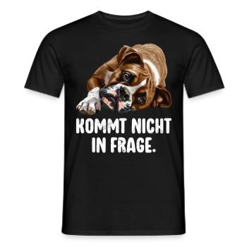 Deutscher Boxer KOMMT NICHT IN FRAGE Lustiges - Männer T-Shirt - Schwarz - Vorne - AI Model Male 178 light (178cm)