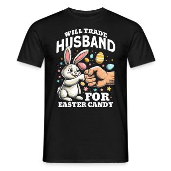 Will Trade Husband For Easter Candy - Men's T-Shirt - black - Front - AI Model Male 178 light (178cm)