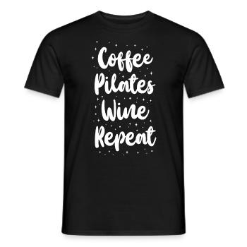 Pilates Instructor Teacher Coffee - Men's T-Shirt - black - Front - AI Model Male 178 light (178cm)