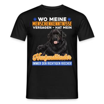 Neufundländer WO MEINE MENSCHENKENNTNISSE VERSAGEN - Männer T-Shirt - Schwarz - Vorne - AI Model Male 178 light (178cm)