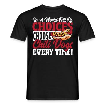 Hot-Dog Hot-dogs Chili Dog - T-shirt homme - noir - Devant - AI Model Male 178 light (178cm)