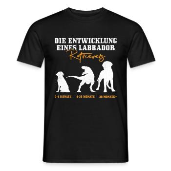 Labrador Hund DIE ENTWICKLUNG EINES LABRADORS - Männer T-Shirt - Schwarz - Vorne - AI Model Male 178 light (178cm)