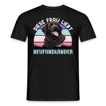 Newfie DIESE FRAU LIEBT NEUFUNDLÄNDER Besitzerin - Männer T-Shirt - Schwarz - Vorne - AI Model Male 178 light (178cm)