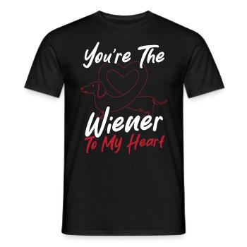 Herzen Langer Hund Wiener Hund - Männer T-Shirt - Schwarz - Vorne - AI Model Male 178 light (178cm)