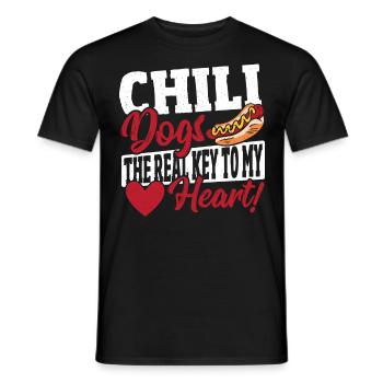 Les chiens au chili adorent le chien au chili de la Saint-Valentin - T-shirt homme - noir - Devant - AI Model Male 178 light (178cm)