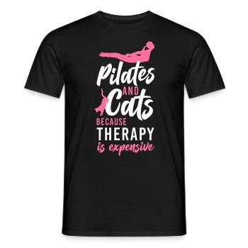 Instructeur de Pilates Enseignant Chat - T-shirt homme - noir - Devant - AI Model Male 178 light (178cm)