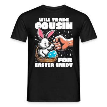 Échangera un cousin contre des bonbons de Pâques - T-shirt homme - noir - Devant - AI Model Male 178 light (178cm)