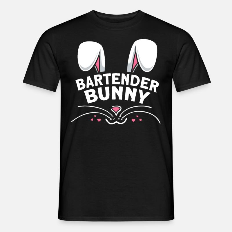 Bartender Bunny - Männer T-Shirt - Schwarz