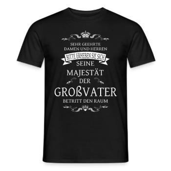 His Majesty the Grandfather enters the room - Men's T-Shirt - black - Front - AI Model Male 178 light (178cm)