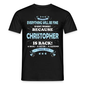 Tout va bien se passer, parce que Christopher est là Outfit - T-shirt homme - noir - Devant - AI Model Male 178 light (178cm)