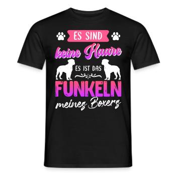 Boxer Hund KEINE HAARE FUNKELN MEINES BOXERS - Männer T-Shirt - Schwarz - Vorne - AI Model Male 178 light (178cm)
