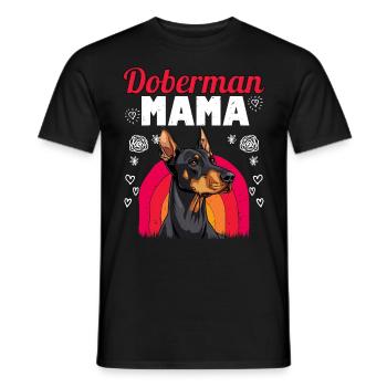 DOBERMAN MAMA Dobermänner Besitzerin Dobie - Männer T-Shirt - Schwarz - Vorne - AI Model Male 178 light (178cm)