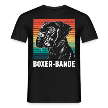 Deutscher Boxer Hundepapa BOXER-BANDE Lustiges - Männer T-Shirt - Schwarz - Vorne - AI Model Male 178 light (178cm)