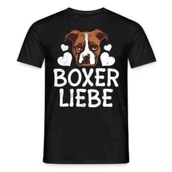 Deutscher Boxer Hund BOXER LOVE Hundebesitzerin - Männer T-Shirt - Schwarz - Vorne - AI Model Male 178 light (178cm)