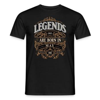1993 Mai Naissance Anniversaire Année de naissance - T-shirt homme - noir - Devant - AI Model Male 178 light (178cm)