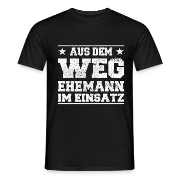 À l’écart du mari dans l’utilisation Design - T-shirt homme - noir - Devant - AI Model Male 178 light (178cm)