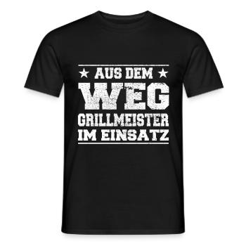 Out of the way Grill Master in Action Design - Men's T-Shirt - black - Front - AI Model Male 178 light (178cm)
