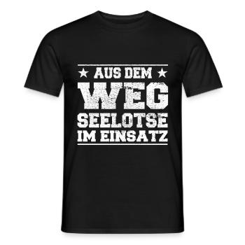 Pilote de mer à l’écart en action design - T-shirt homme - noir - Devant - AI Model Male 178 light (178cm)