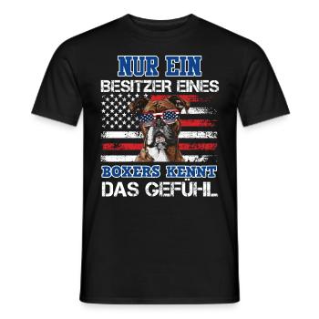 Deutscher Boxer NUR EIN BESITZER EINES BOXERS - Männer T-Shirt - Schwarz - Vorne - AI Model Male 178 light (178cm)