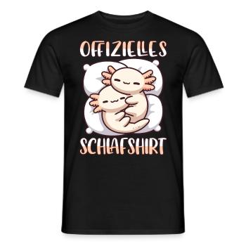 Offizielles Schlafshirt Schlafanzug Axolotl - Männer T-Shirt - Schwarz - Vorne - AI Model Male 178 light (178cm)