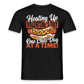 La Saint-Valentin coeurs coeur Chili Dog - T-shirt homme - noir - Devant - AI Model Male 178 light (178cm)