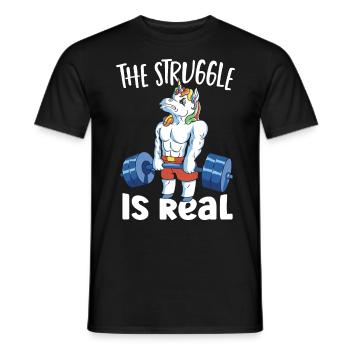 Deadlift Bench Dumbbells Unicorn Deadlifting - Männer T-Shirt - Schwarz - Vorne - AI Model Male 178 light (178cm)
