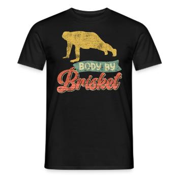 Meat Eater BODY BY BRISKET Meat Lover - Men's T-Shirt - black - Front - AI Model Male 178 light (178cm)