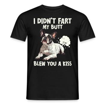 Le bouledogue français n’a pas pété mes fesses - T-shirt homme - noir - Devant - AI Model Male 178 light (178cm)