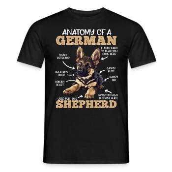 Anatomy of German Shepherd Funny - Men's T-Shirt - black - Front - AI Model Male 178 light (178cm)