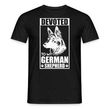 Schäferhund DEVOTED TO MY GERMAN SHEPHERD - Men's T-Shirt - black - Front - AI Model Male 178 light (178cm)