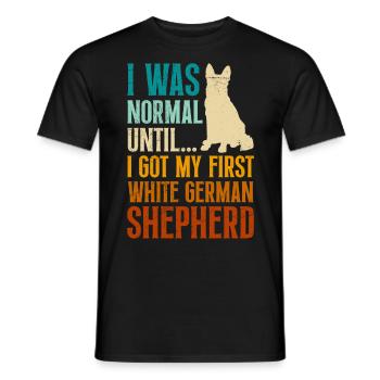 German Shepherd Owner Until my First White German - Men's T-Shirt - black - Front - AI Model Male 178 light (178cm)
