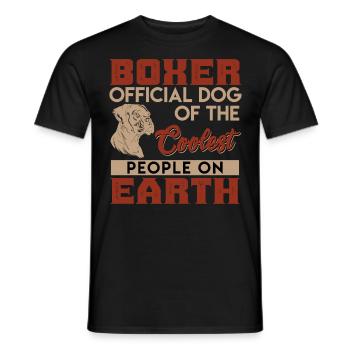 BOXER OFFICIAL DOG OF THE COOLEST PEOPLE ON EARTH - Men's T-Shirt - black - Front - AI Model Male 178 light (178cm)