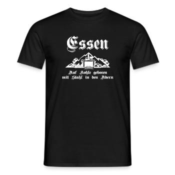Essen Auf Kohle geboren mit Stahl in den Adern - Männer T-Shirt - Schwarz - Vorne - AI Model Male 178 light (178cm)
