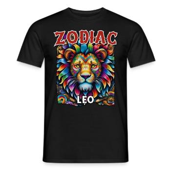 Zodiac Leo aka zodiac sign Leo - Men's T-Shirt - black - Front - AI Model Male 178 light (178cm)
