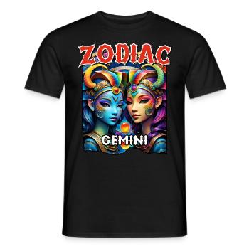 Zodiac Gemini - Gemini zodiac sign - Men's T-Shirt - black - Front - AI Model Male 178 light (178cm)