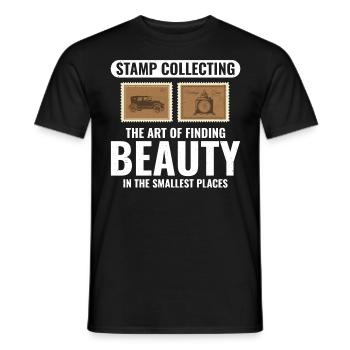 Stamp Collector Collecting Hobby Philatelist - Men's T-Shirt - black - Front - AI Model Male 178 light (178cm)