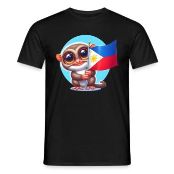 Tarsier Philippines - T-shirt homme - noir - Devant - AI Model Male 178 light (178cm)