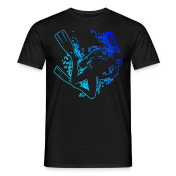 Diving Women's Free Dive Diving Scuba Diving - Men's T-Shirt - black - Front - AI Model Male 178 light (178cm)