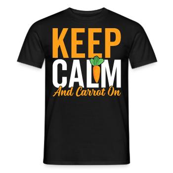 Carrot On Gardening Gardener Plants Expert Garden - Men's T-Shirt - black - Front - AI Model Male 178 light (178cm)