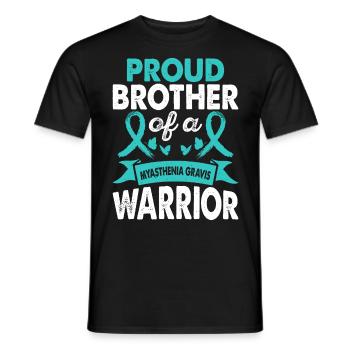 Brother of Myasthenia Gravis Warrior Awareness - Men's T-Shirt - black - Front - AI Model Male 178 light (178cm)