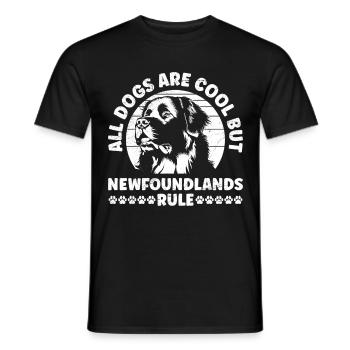 Neufundländer ALL DOGS ARE COOL BUT NEWFOUNDLANDS - Männer T-Shirt - Schwarz - Vorne - AI Model Male 178 light (178cm)