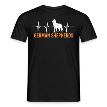 Deutscher Schäferhund HERZSCHLAG German Shepherds - Männer T-Shirt - Schwarz - Vorne - AI Model Male 178 light (178cm)