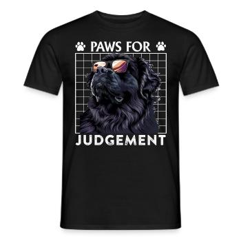 Newfoundland PAWS FOR JUDGEMENT Newfoundland - Men's T-Shirt - black - Front - AI Model Male 178 light (178cm)