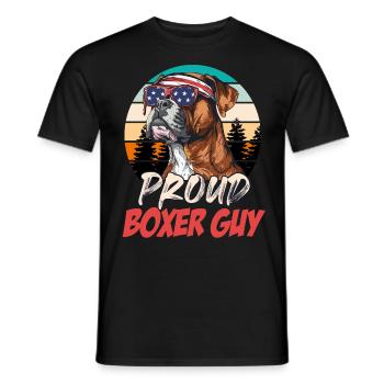 Deutscher Boxer PROUD BOXER GUY Cooles Boxer - Männer T-Shirt - Schwarz - Vorne - AI Model Male 178 light (178cm)