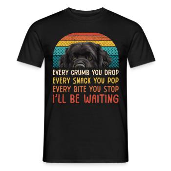 Newfie CHAQUE MIETTE QUE VOUS LAISSEZ TOMBER, CHAQUE COLLATION QUE VOUS FAITES ÉCLATER - T-shirt homme - noir - Devant - AI Model Male 178 light (178cm)