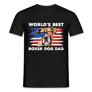 Deutscher Boxer WELTBESTER BOXER PAPA Boxer Fan - Männer T-Shirt - Schwarz - Vorne - AI Model Male 178 light (178cm)