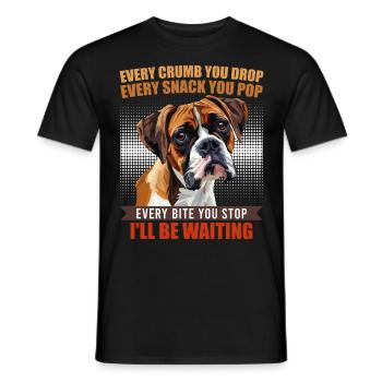 Boxer CHAQUE MIETTE QUE TU DÉPOSES, JE T’ATTENDRAI - T-shirt homme - noir - Devant - AI Model Male 178 light (178cm)