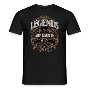 1992 May Born Birthday Year of Birth - Men's T-Shirt - black - Front - AI Model Male 178 light (178cm)