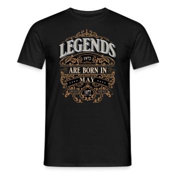 1972 May Born Birthday Year of Birth - Men's T-Shirt - black - Front - AI Model Male 178 light (178cm)